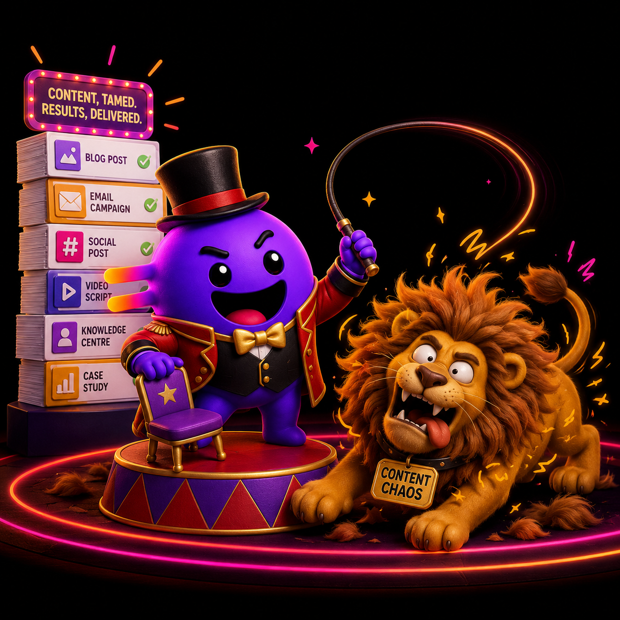 Yappa managing a monthly content marketing dashboard