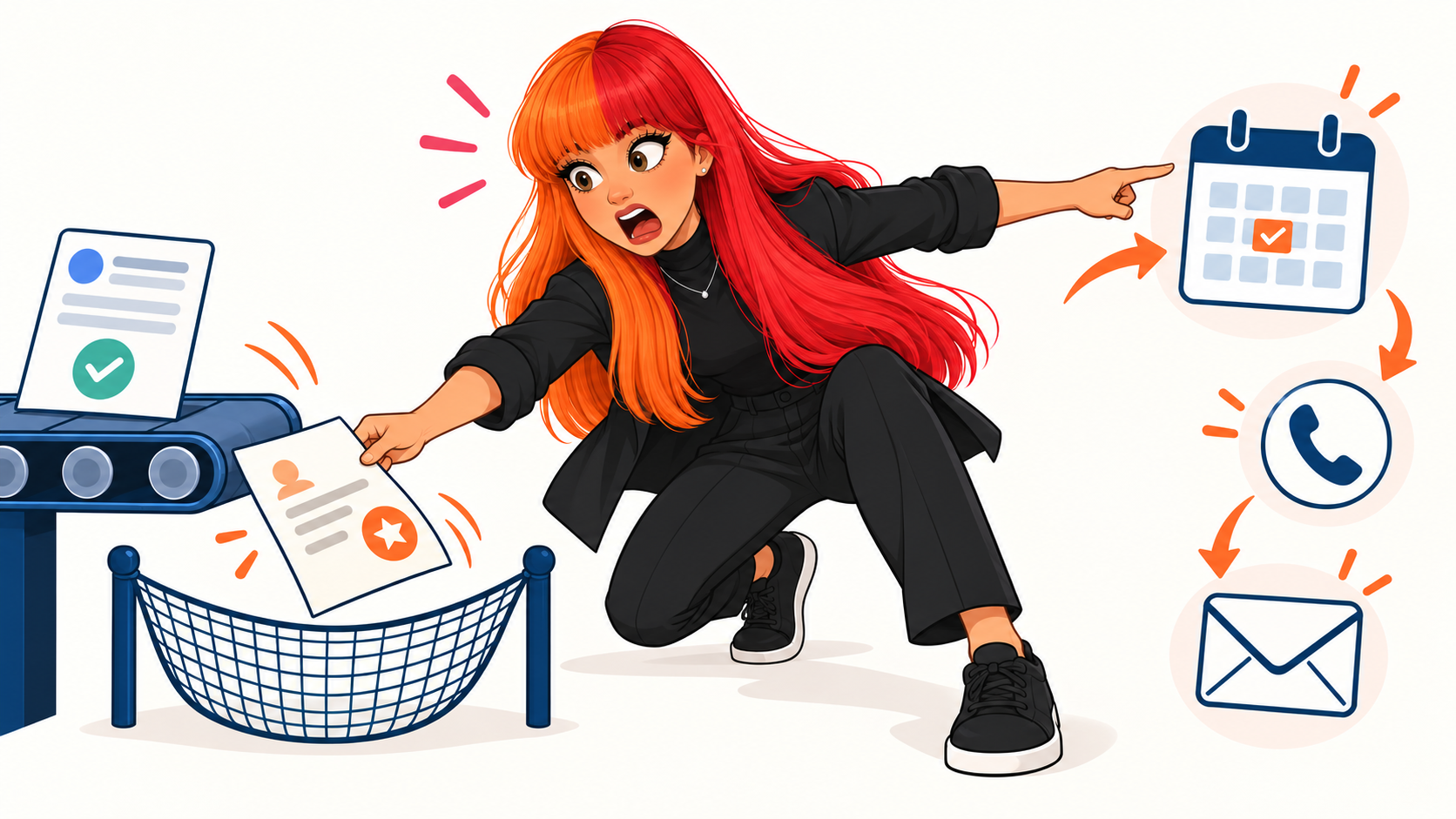 Emily catches a website enquiry before it falls away and redirects it to a booking and follow-up process